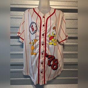 Garfield Women's Red Striped Character Jersey Top